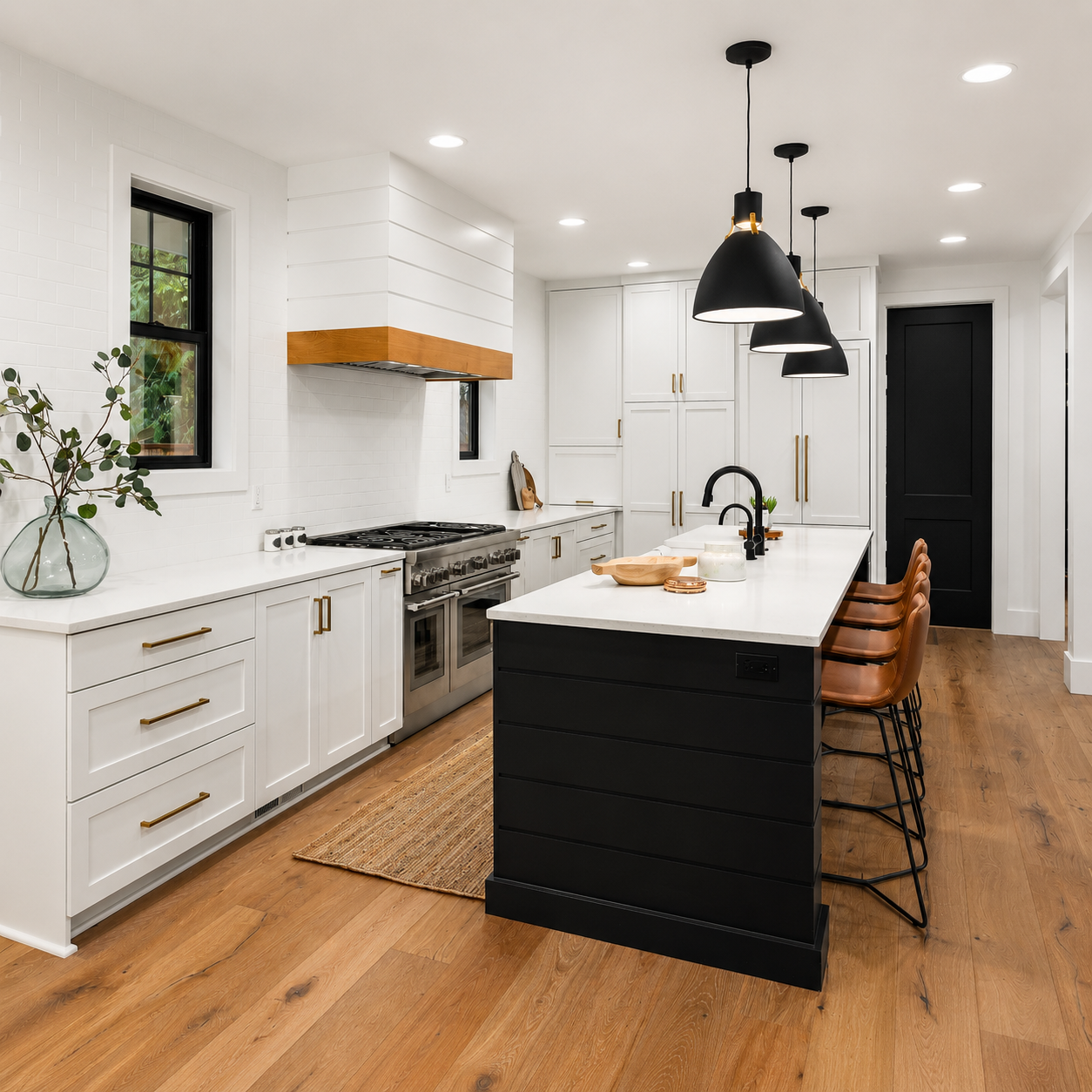 Espresso, two-toned kitchen 1