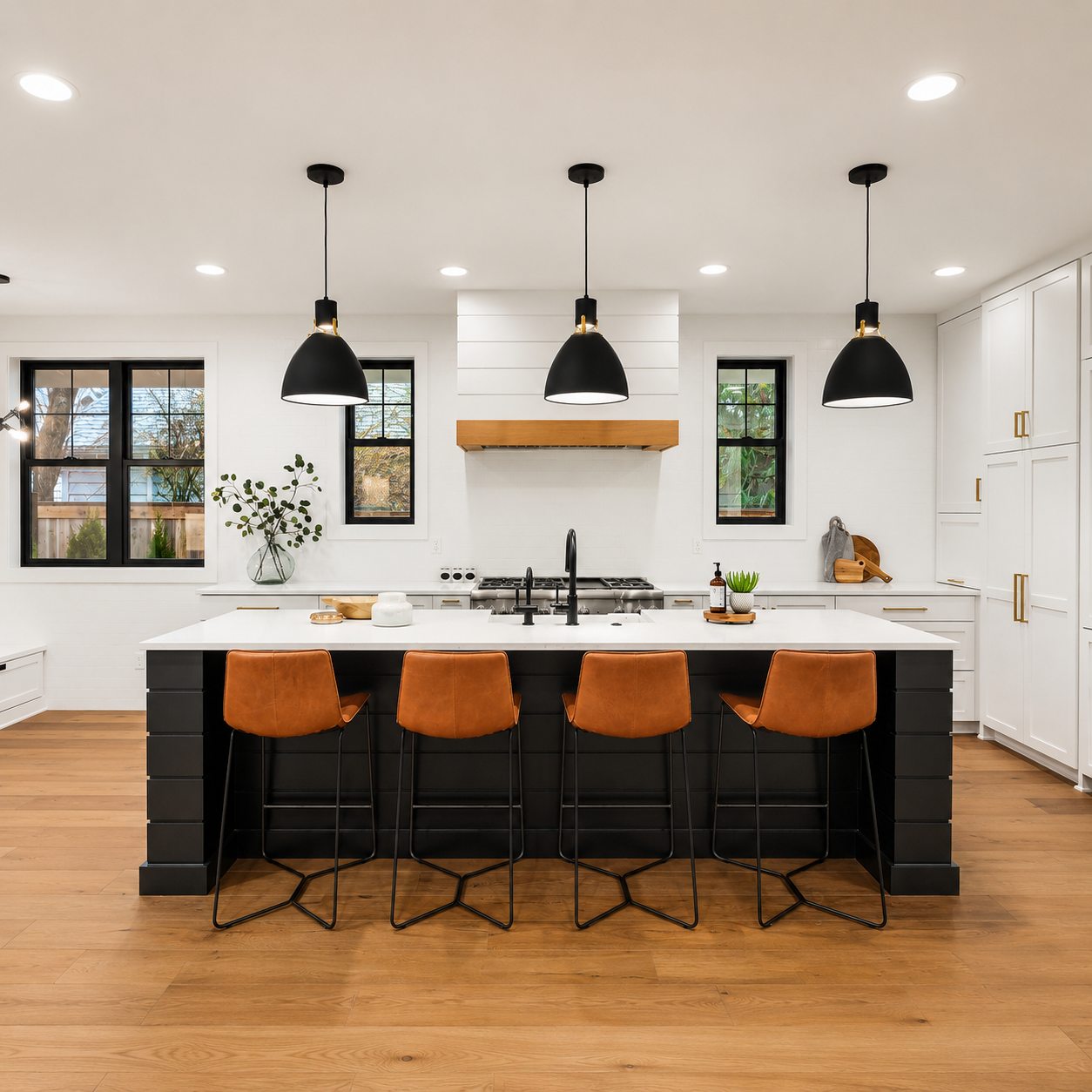 Modern Black and White Kitchen